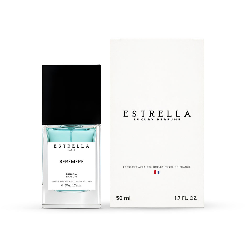 Estrella perfume bottle and packaging on a white background